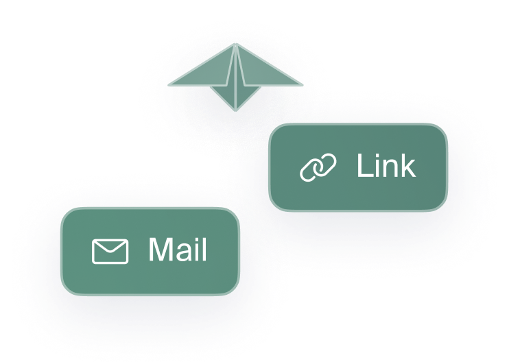 Share buttons for links and email